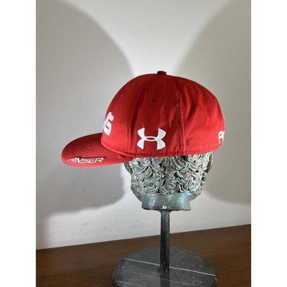 Ping Anser Under Armour Cap Hat Men Fitted 7 1/4 Red Polyester Excellent Used. - Picture 2 of 5